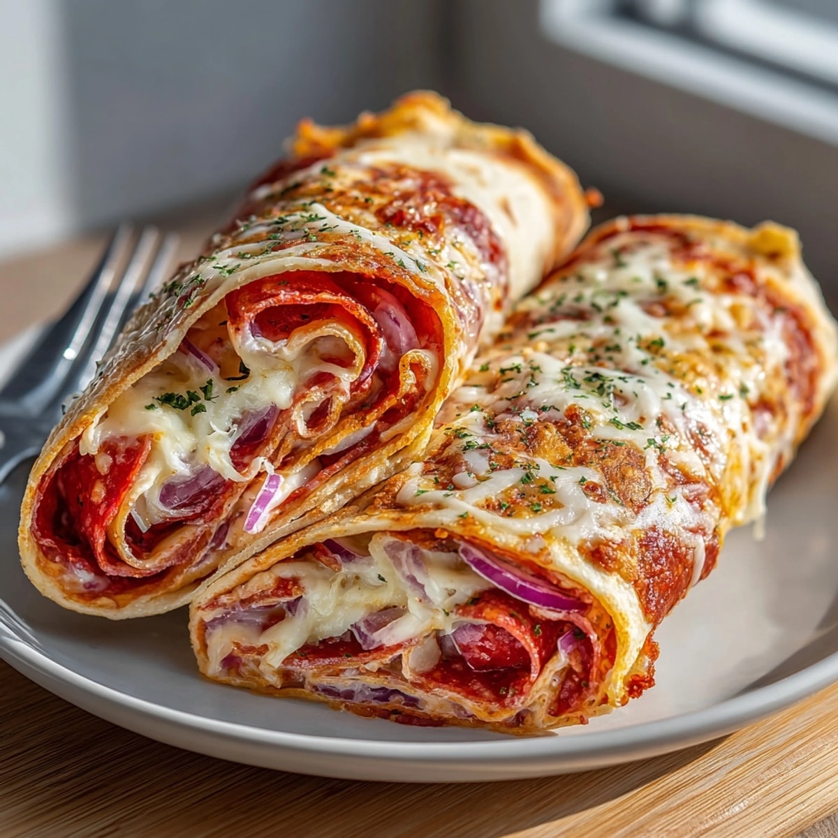 Savory Sweet Cherry Pepperoni Pizza Wraps bursting with juicy cherries, perfect for a quick lunch or dinner.