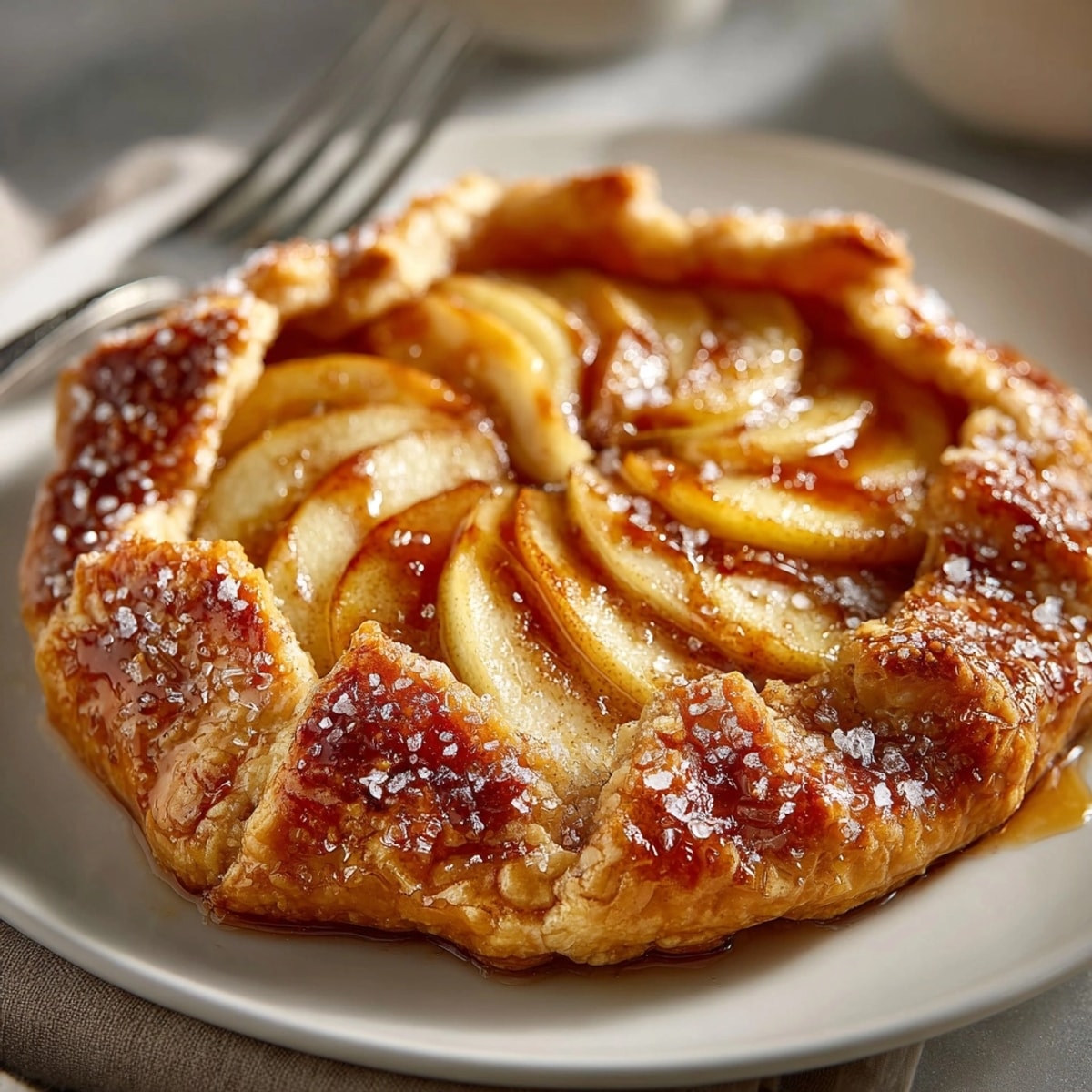 Homemade Cinnamon Apple Galette: tender apples, spiced and baked until fragrant, a comforting dessert.