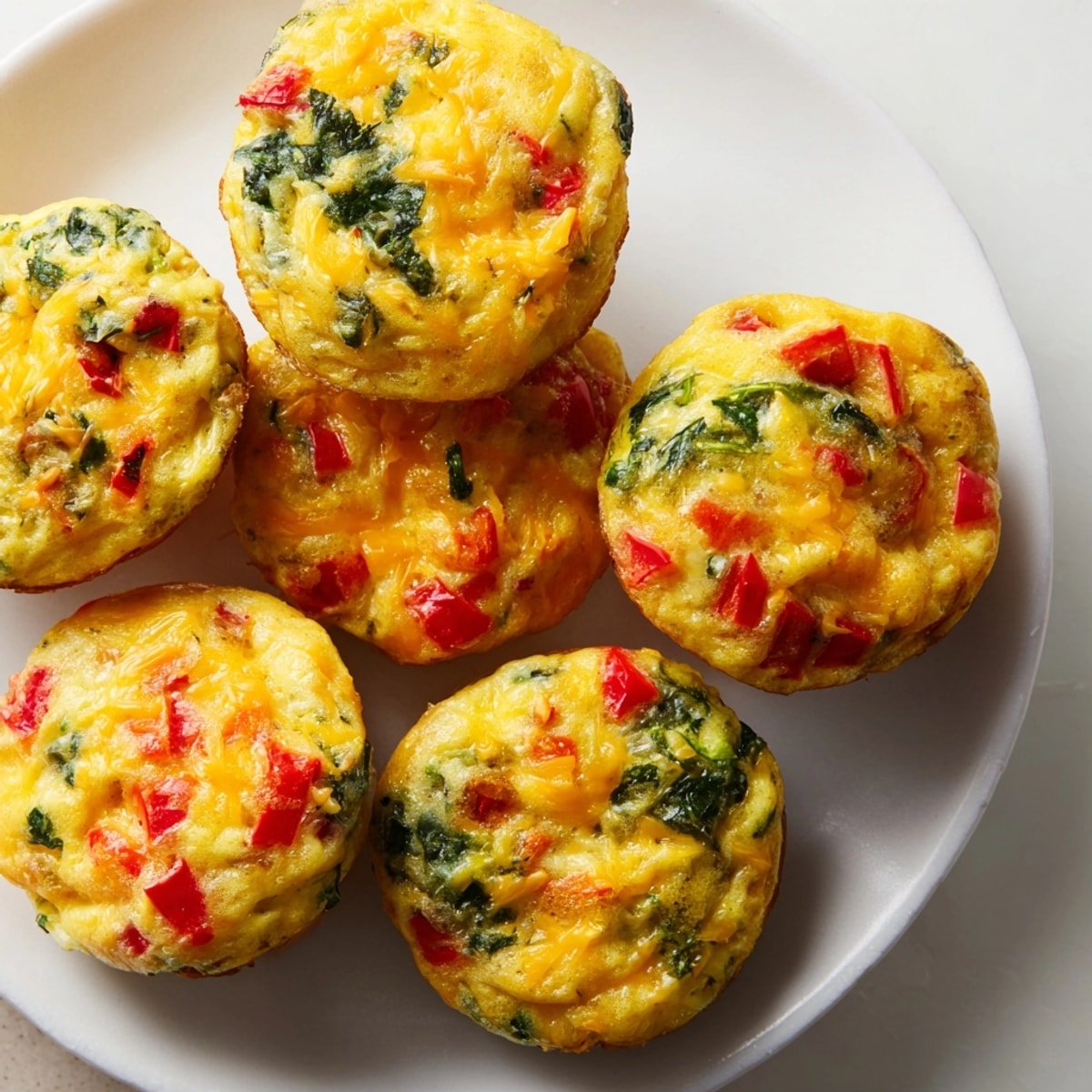 Wholesome egg muffins, flecked with peppers and herbs, steaming from the oven.