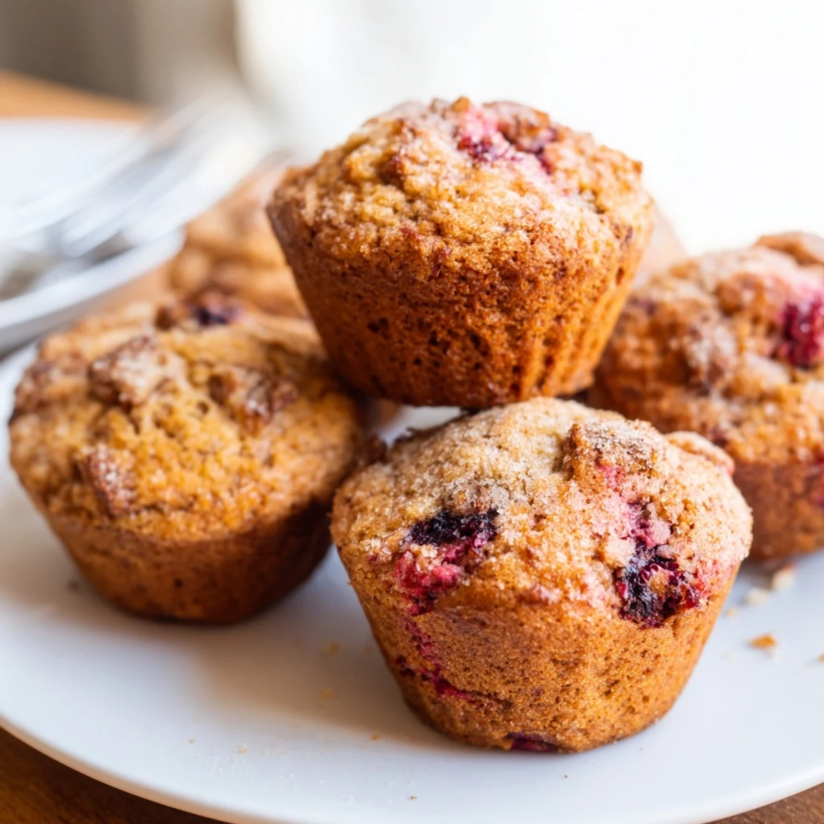 Golden muffins ever, lightly dusted with cinnamon, a delightful breakfast treat.