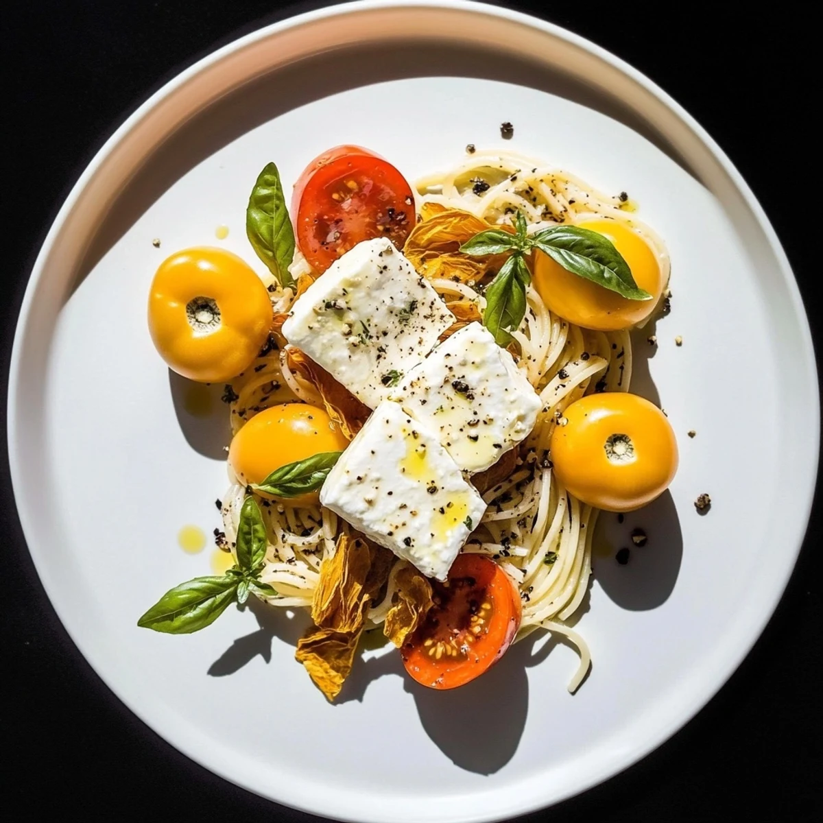 Delicious Baked Feta Pasta 2.0 bursting with flavors and vibrant Mediterranean ingredients.  