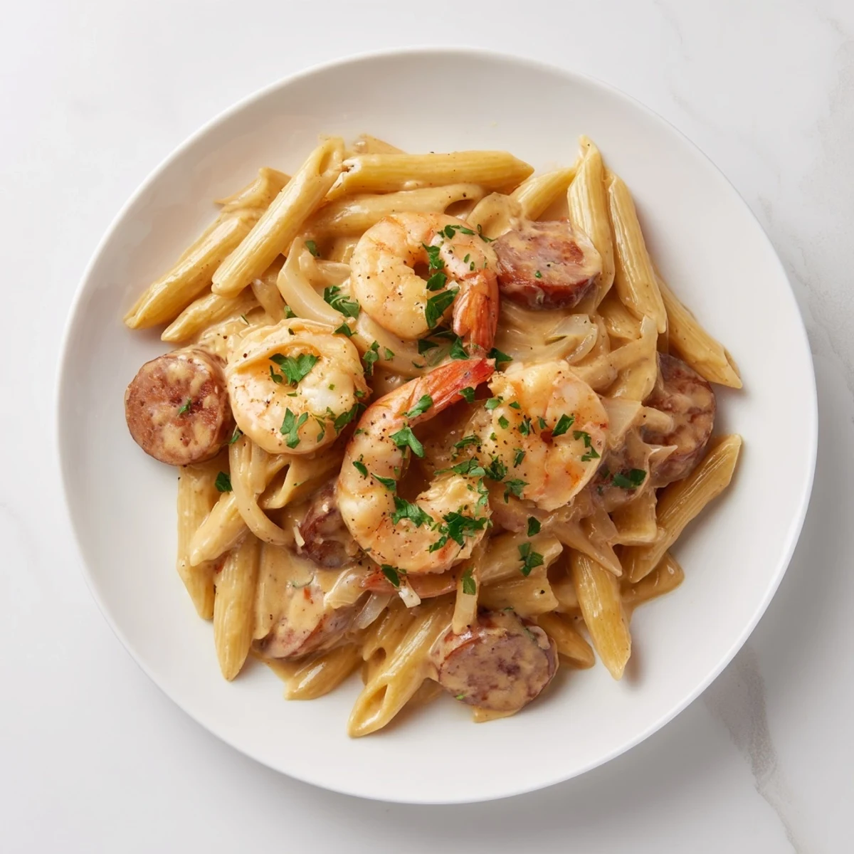 Cajun Sausage Shrimp Alfredo