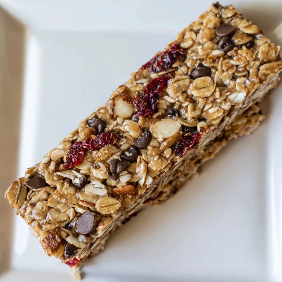 Close-up of freshly baked granola bars, a sweet and wholesome snack made from scratch.