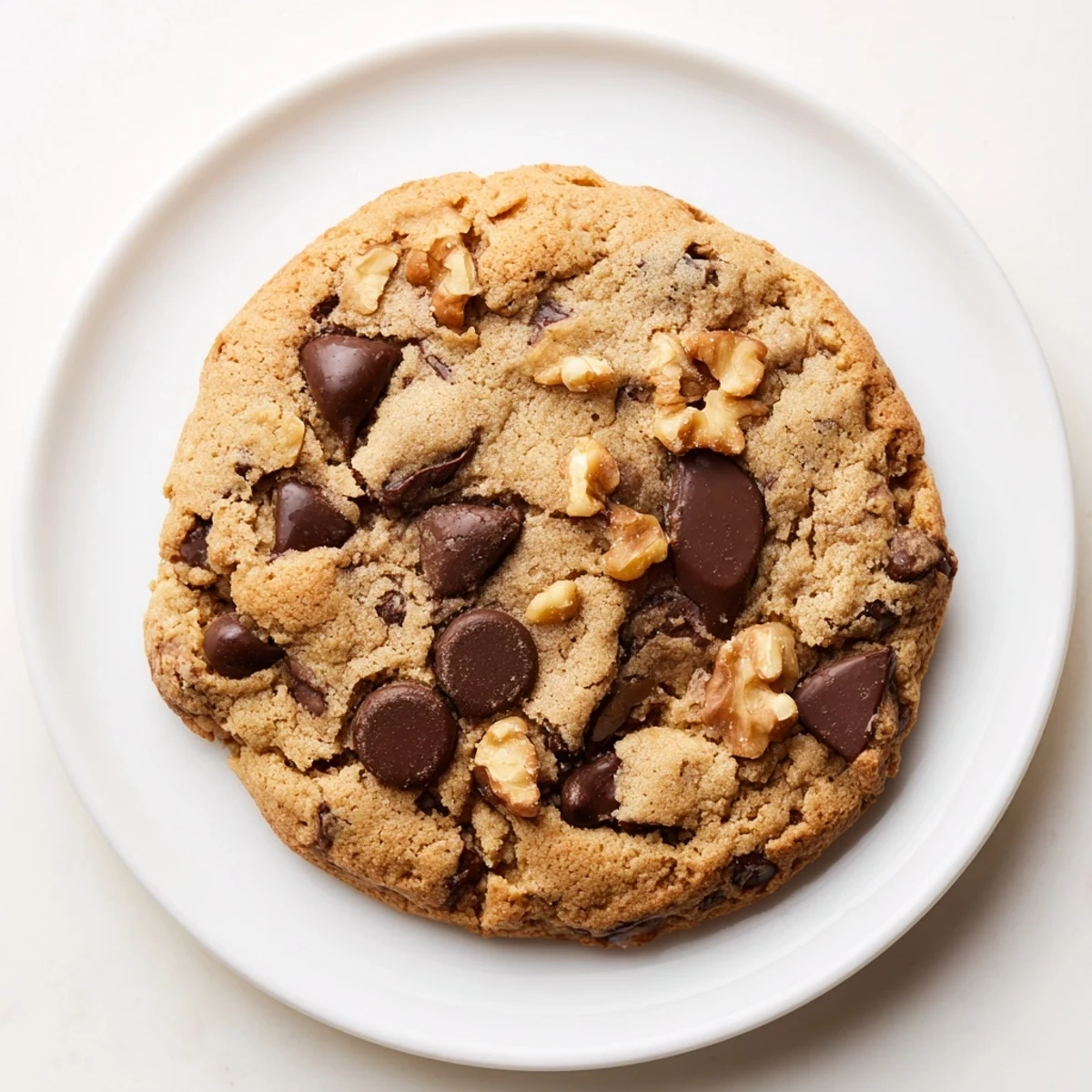 Golden-brown Chewy Protein Chocolate Chip Cookies, fresh from the oven, offering a delightful treat.