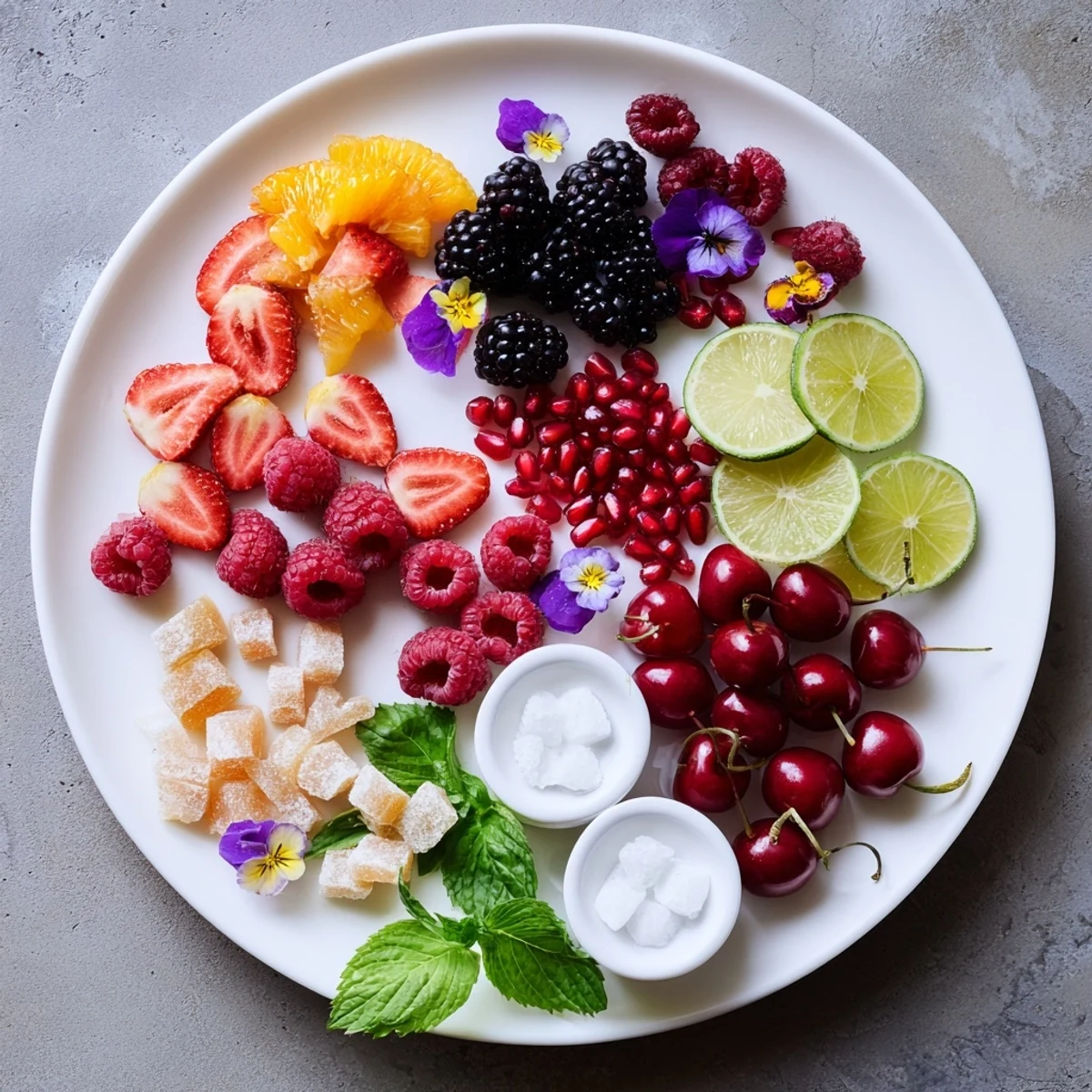 A beautifully arranged Champagne Bar offers delicious fresh fruit garnishes, ready to enhance any celebration.