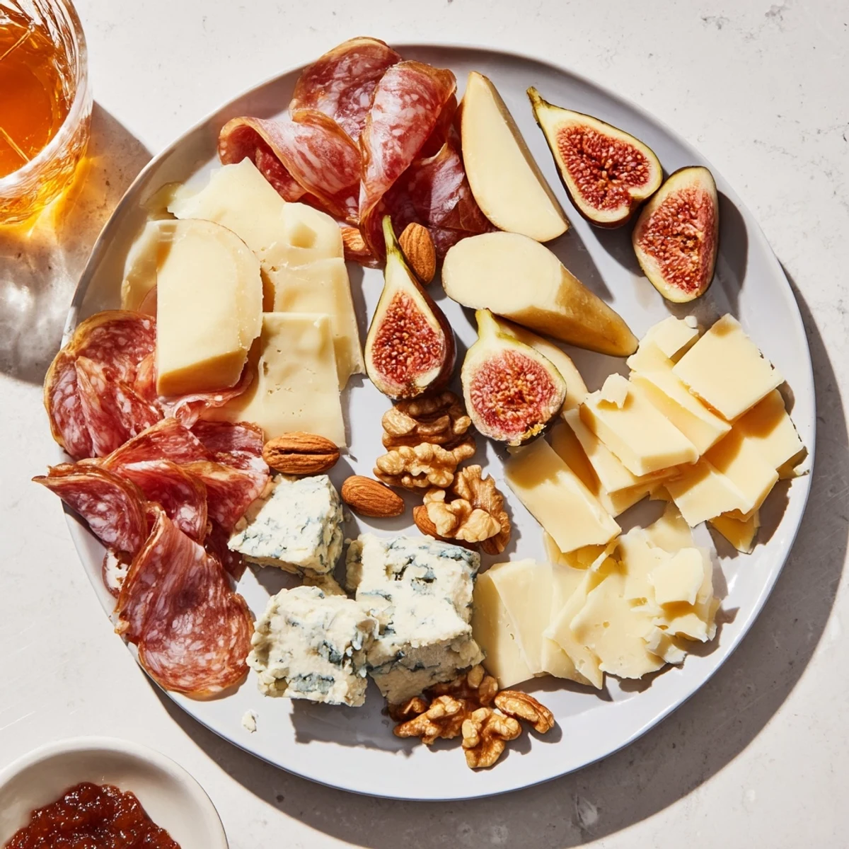 A vibrant Wine & Food Pairing Platter laden with cheeses, cured meats, and fresh fruits, ready to serve.