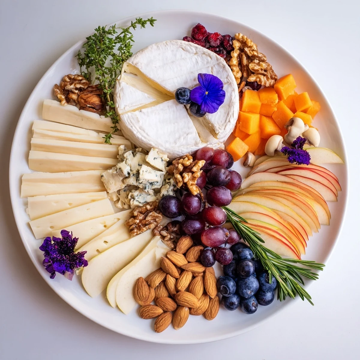 This Woodland Creature Cheese Platter features a delightful assortment of cheeses, nuts, and berries.