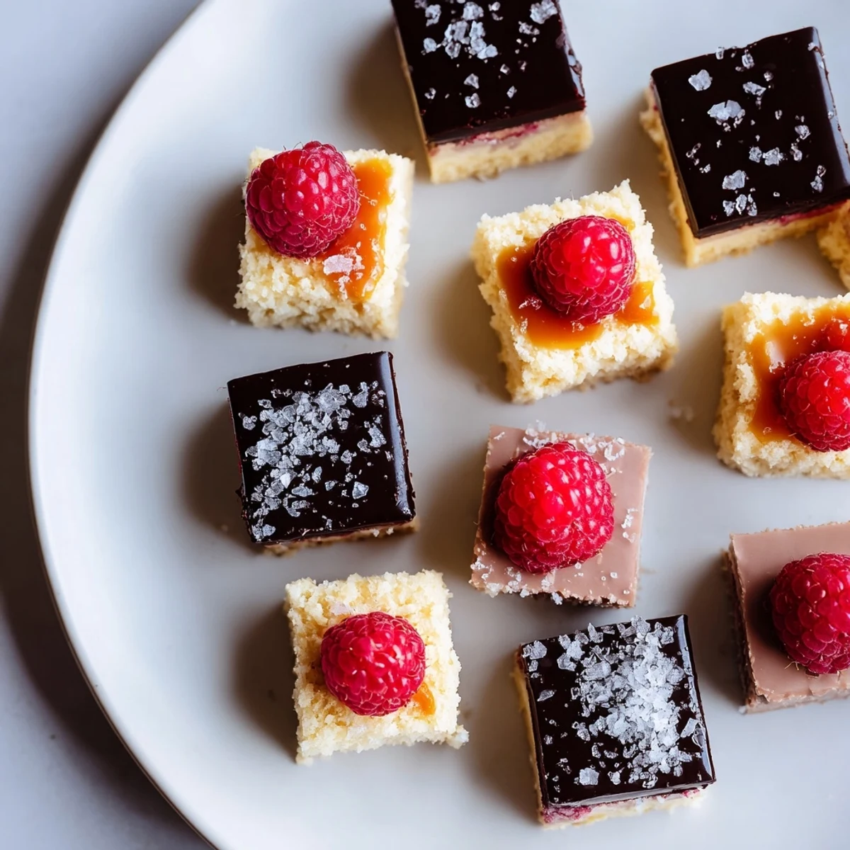 A 4x4 Checkerboard Terrace dessert featuring alternating layers of sweet, salty, and crunchy textures.