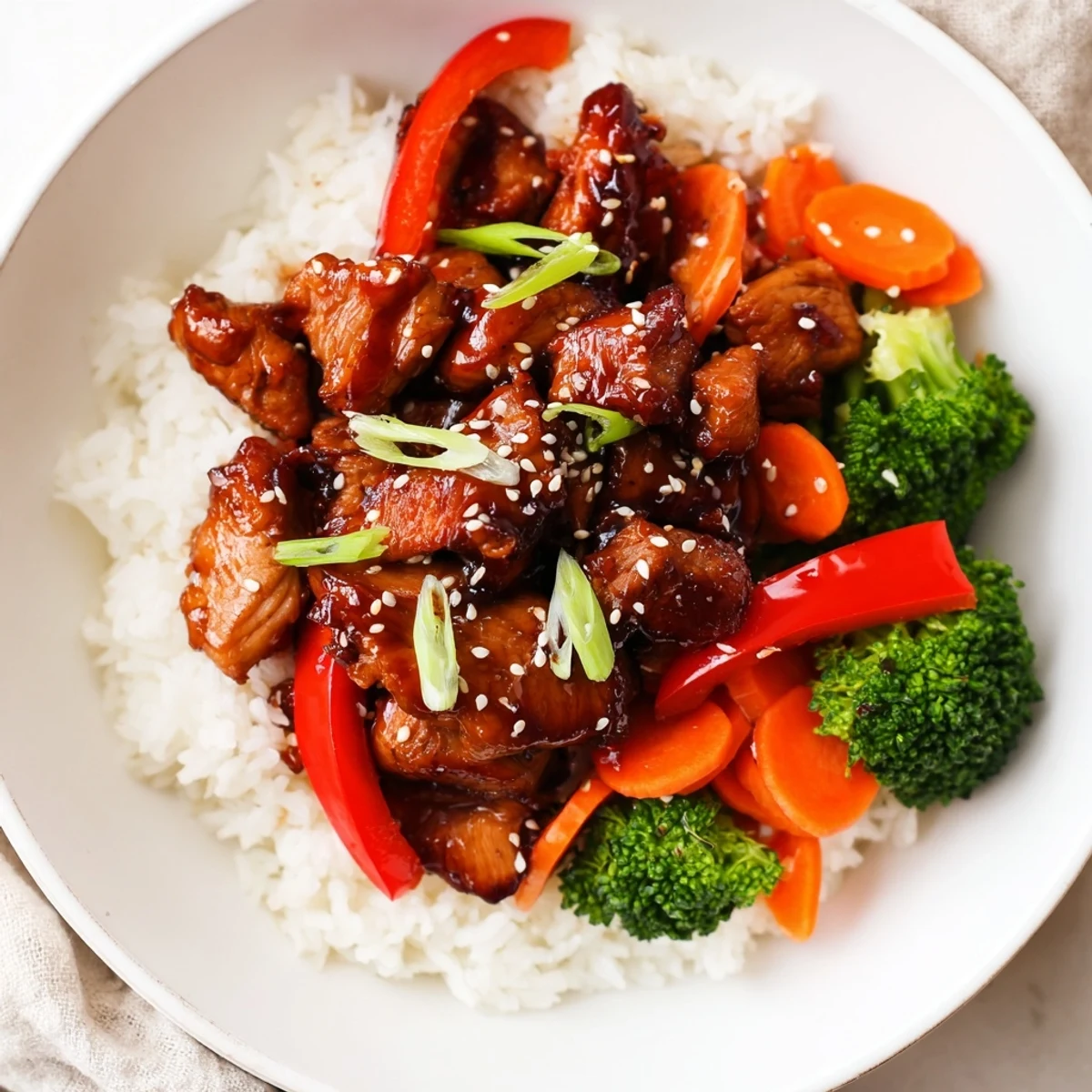 A vibrant photo showcases this delicious teriyaki chicken rice, perfect for easy weeknight dinners.