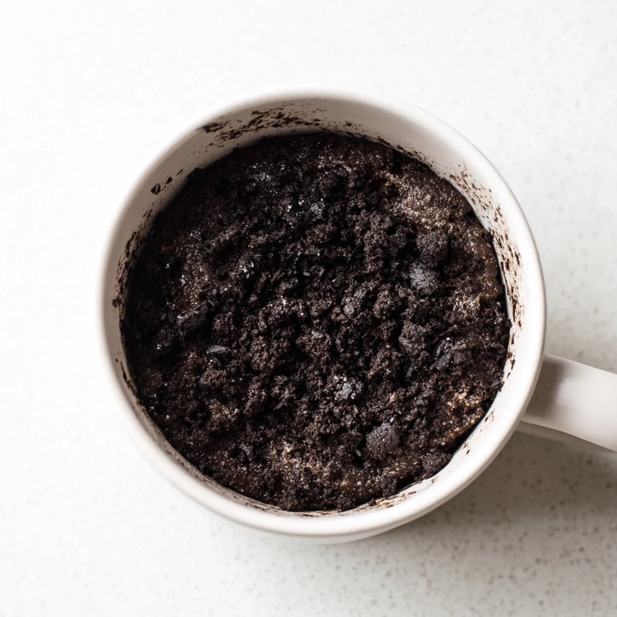 Delicious Oreo Mug Cake topped with fluffy whipped cream, ready for a sweet treat.