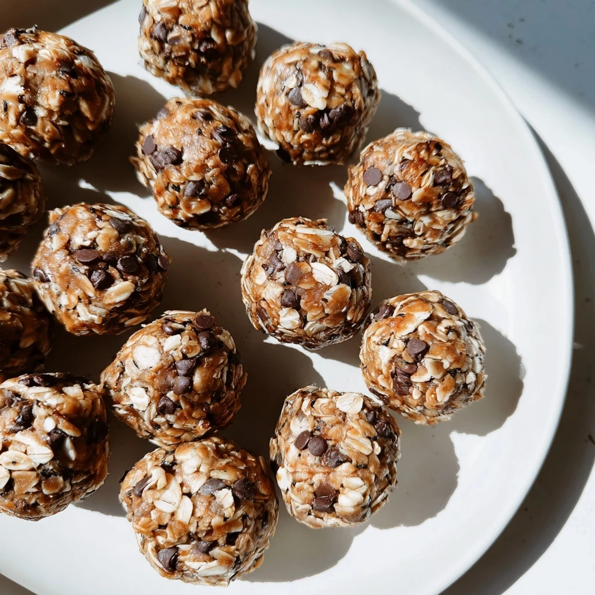 Homemade Almond-Chia Energy Bites, rolled into perfect bite-sized spheres, ready to eat.