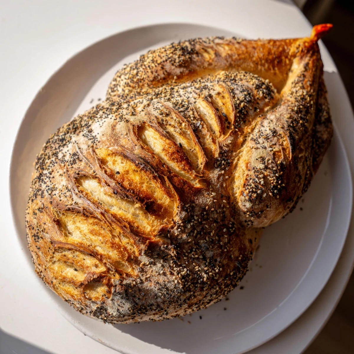 This homemade, stunning turkey-shaped sourdough bread is perfect for a Thanksgiving feast.