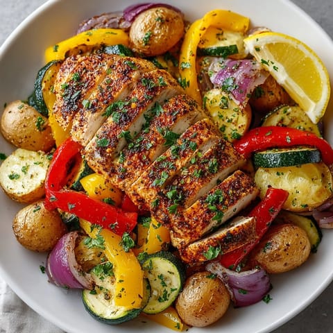 Oven-baked Cajun Chicken and Vegetable Foil Packets with tender potatoes and peppers, sprinkled parsley.