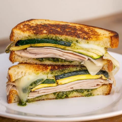 Pesto Turkey Zucchini Stacks