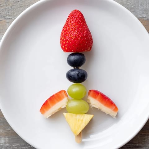Rocket Ship Fruit Skewers