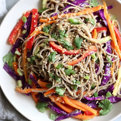 Chilled soba noodle salad offers a delightful mix of textures and flavors, perfect for a light meal.