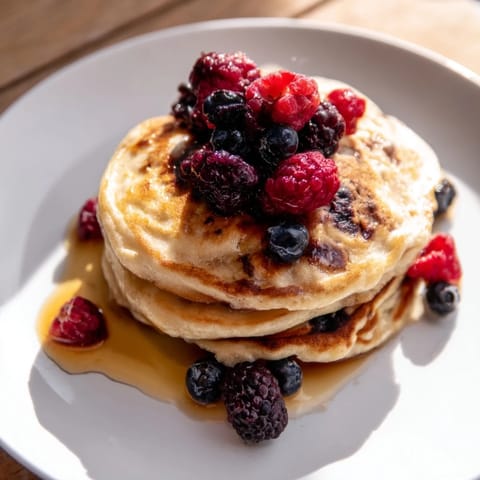 A stack of homemade brown banana pancakes steaming, perfect for a quick and easy breakfast treat.