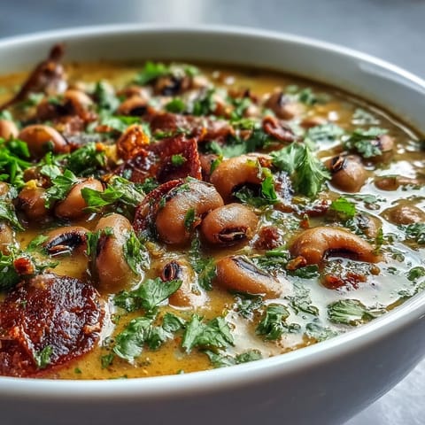 A bowl of Black-Eyed Pea Curry served alongside fluffy white basmati rice and warm naan bread on a rustic table.