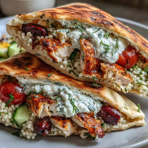 Greek Chicken Feta Stuffed Pitas