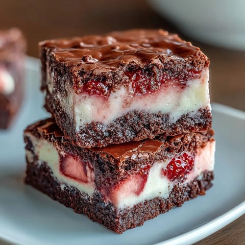 Valentine strawberry cheesecake brownies