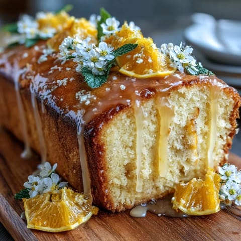 Lemon-infused sponge cake with a zesty drizzle and delicate edible blooms, perfect for springtime celebrations.