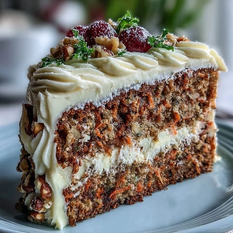 Easter Dessert Table featuring Carrot Cake, Pavlova, and Lemon Tart with fresh fruit and cream.