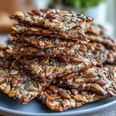 Wholesome homemade seed crackers with flax, sunflower, and sesame seeds, perfect for healthy snacking.