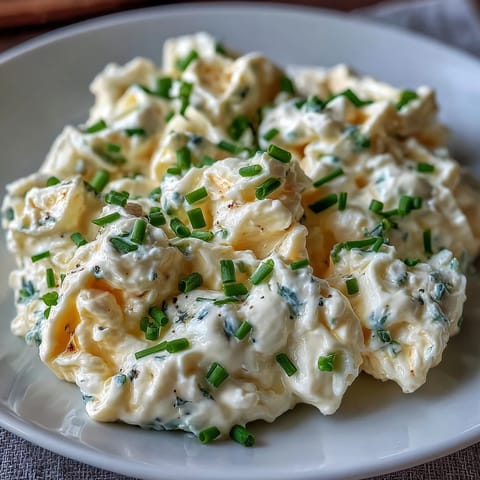 Fluffy scrambled eggs blended with creamy cottage cheese for a high-protein, satisfying breakfast.  