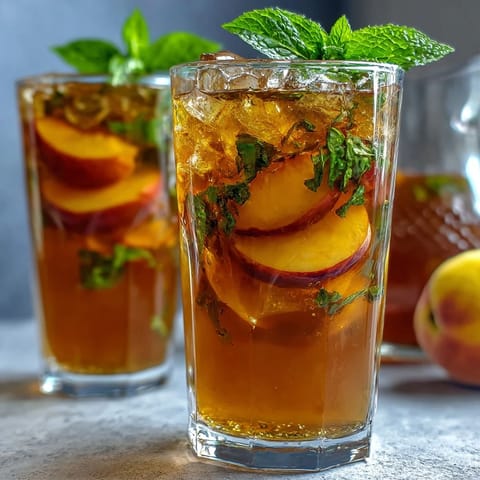 Iced Peach Green Tea Lemonade