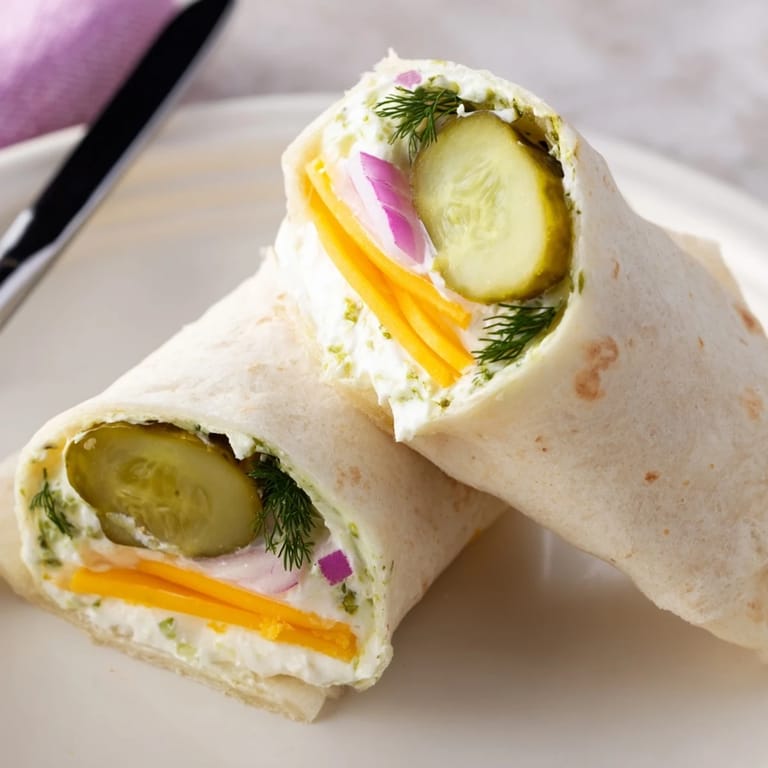Tangy Pickle-in-a-Blanket wrapped in soft tortillas, perfect for summer picnics.  