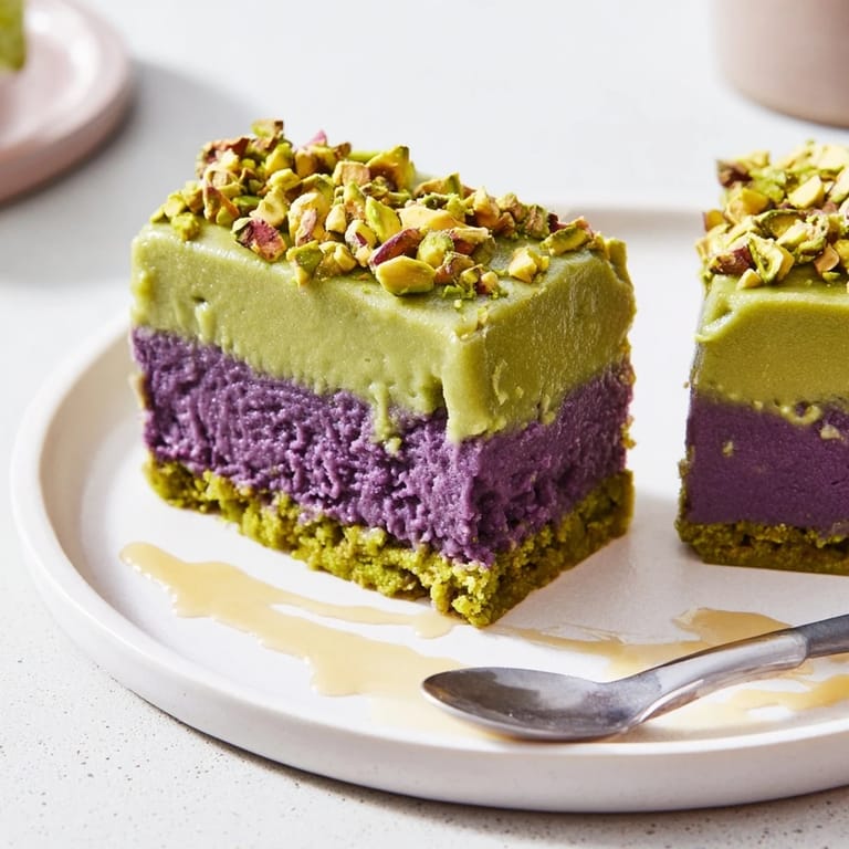 Refreshing ube & pistachio ice cream bars ideal for gatherings and warm days.