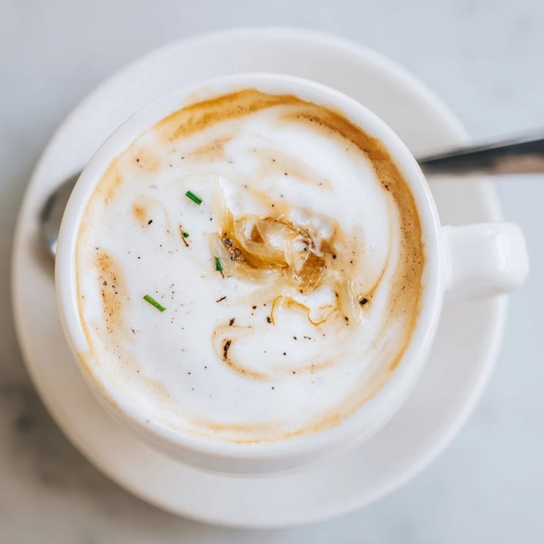 Deliciously unconventional Onion Latte served warm, ideal for those seeking new tastes.