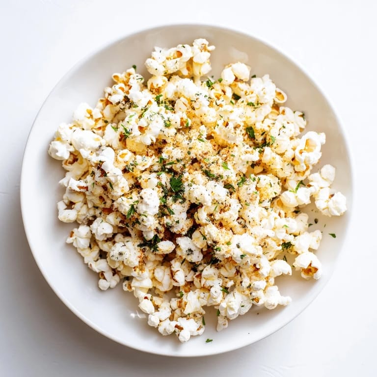 Freshly made Savoury Popcorn Mix, lightly dusted with Parmesan, ideal for sharing with friends and family.