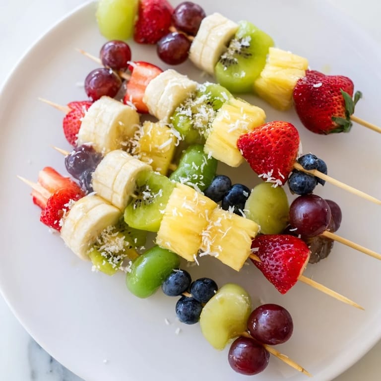 Enjoy these refreshing Easy Festive Fruit Kabobs, a healthy and vibrant dessert ready in minutes.