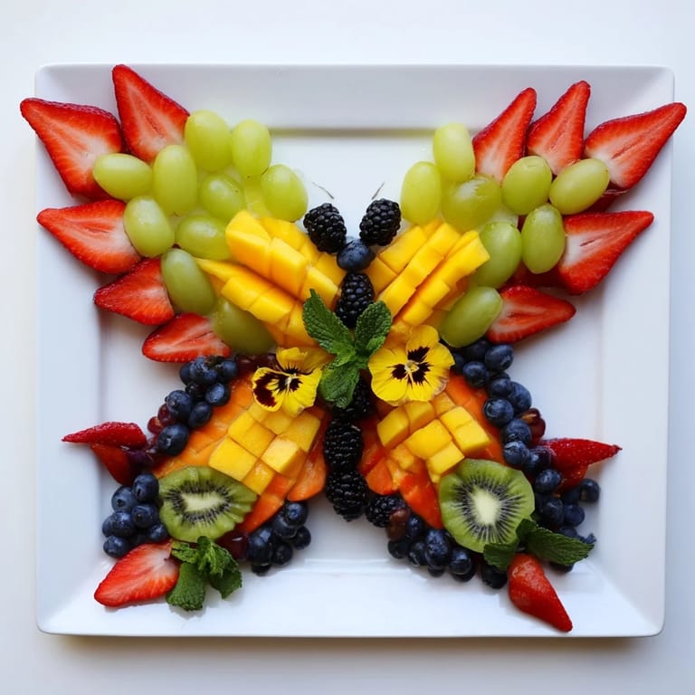 This incredible Butterfly Bloom Fruit Board features a variety of juicy, colorful fruits, ready to serve and enjoy.