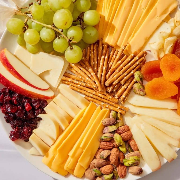 Artisanal cheeses, cured meats, and fresh fruits create the beautiful Thanksgiving Wheat Field Turkey Board.