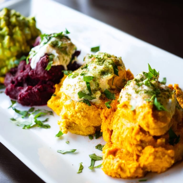 The Dip Trio includes three colorful, delicious dips, a perfect appetizer for any occasion.