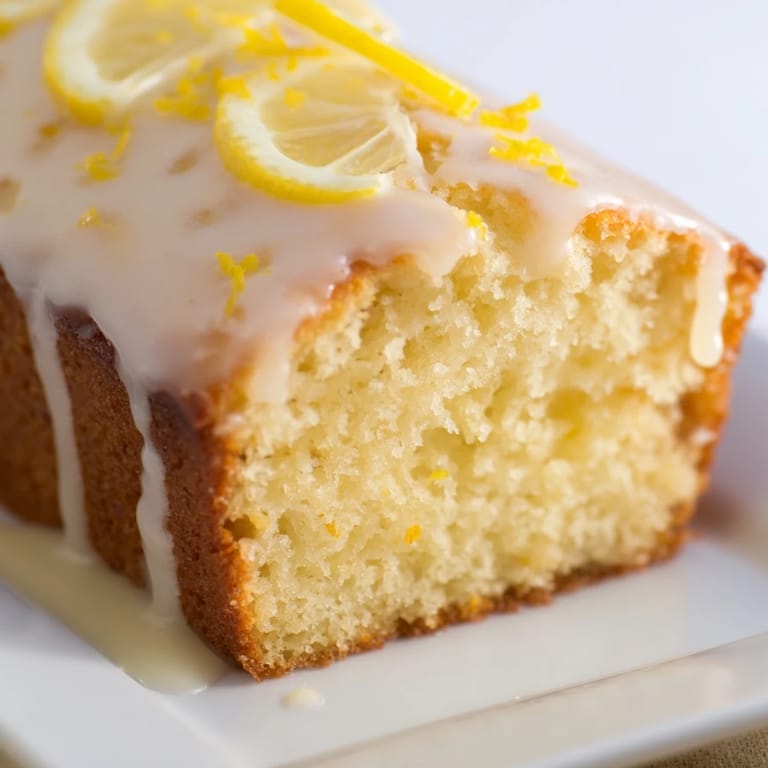 A slice of moist Lemon Yogurt Cake, offering a delightful blend of sweet and tangy flavors.