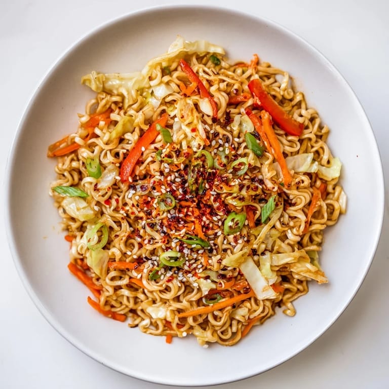 Steaming Spicy Ramen Stir Fry, a quick and delicious weeknight Asian-inspired meal.