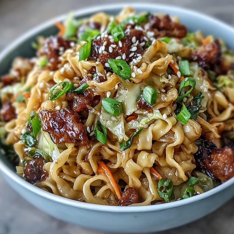 Ready-to-serve Potsticker Noodle Bowls topped with fresh cilantro and lime wedges, ideal for a quick weeknight dinner.
