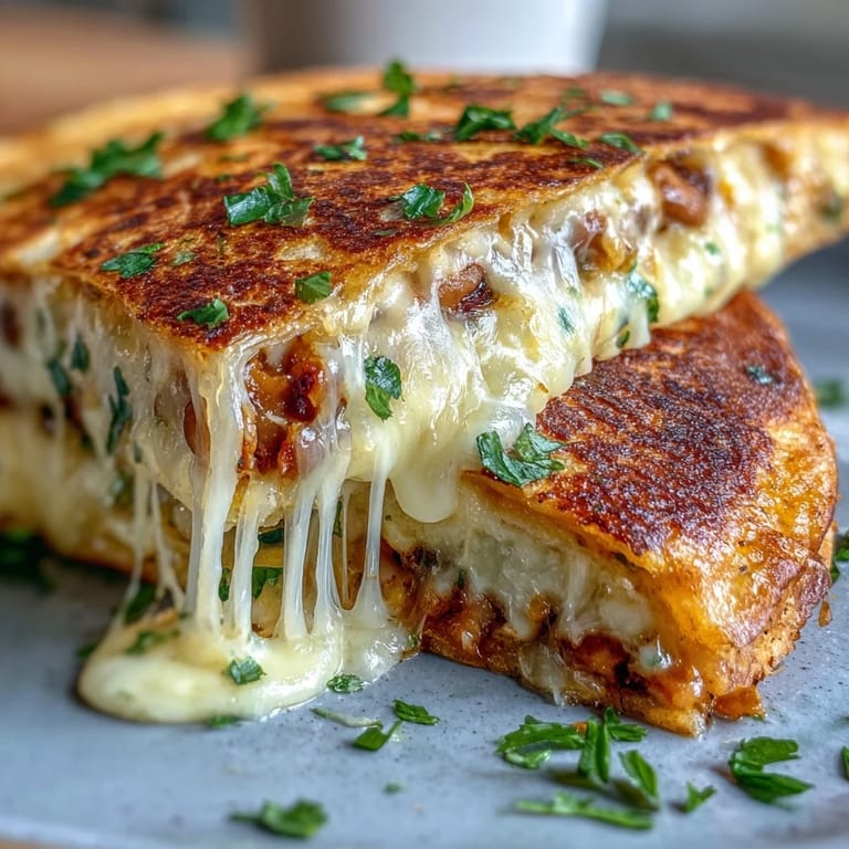 Two warm Black-Eyed Pea Quesadilla wedges sit beside fresh salsa and guacamole for dipping.