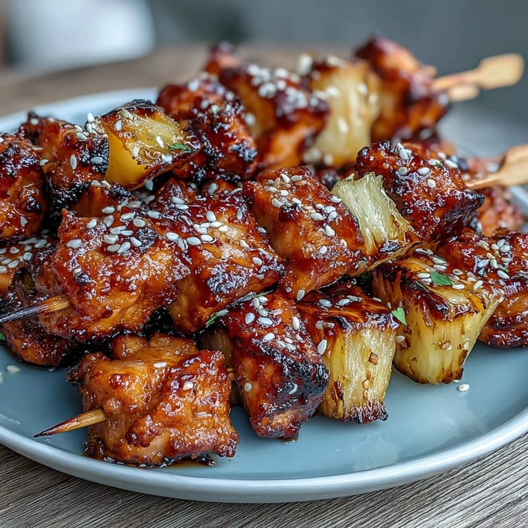 Crispy air fryer chicken pineapple bites served hot with sesame seeds and green onions, ideal for parties or weeknight meals.