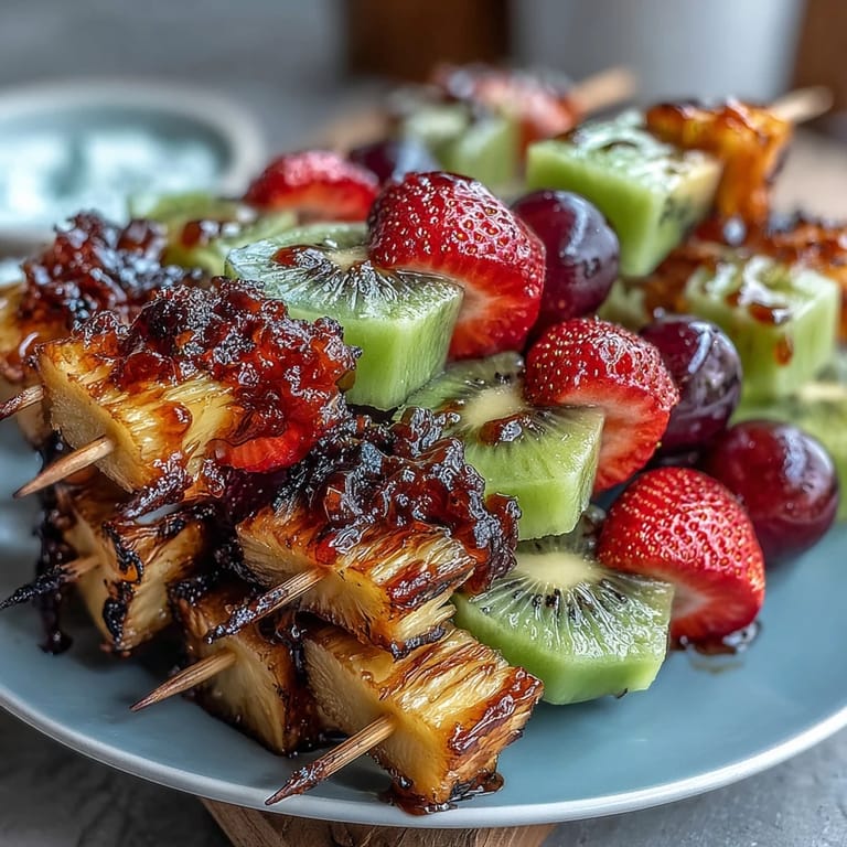 Fun Kid Lunch Bento Box with Fruit Skewers and Dip - Vibrant fruit skewers, crunchy veggie sticks, and wholesome sandwiches arranged in a playful, nutrition-packed bento box.