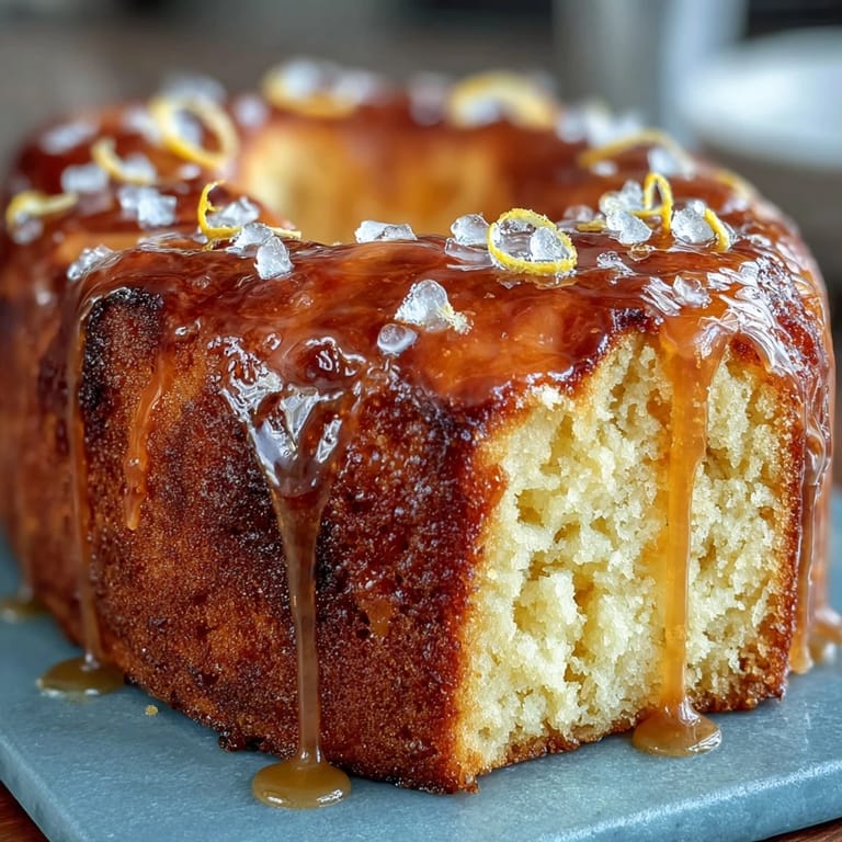 Moist lemon cake adorned with edible flowers and a bright citrus glaze, ideal for Mother's Day gatherings.