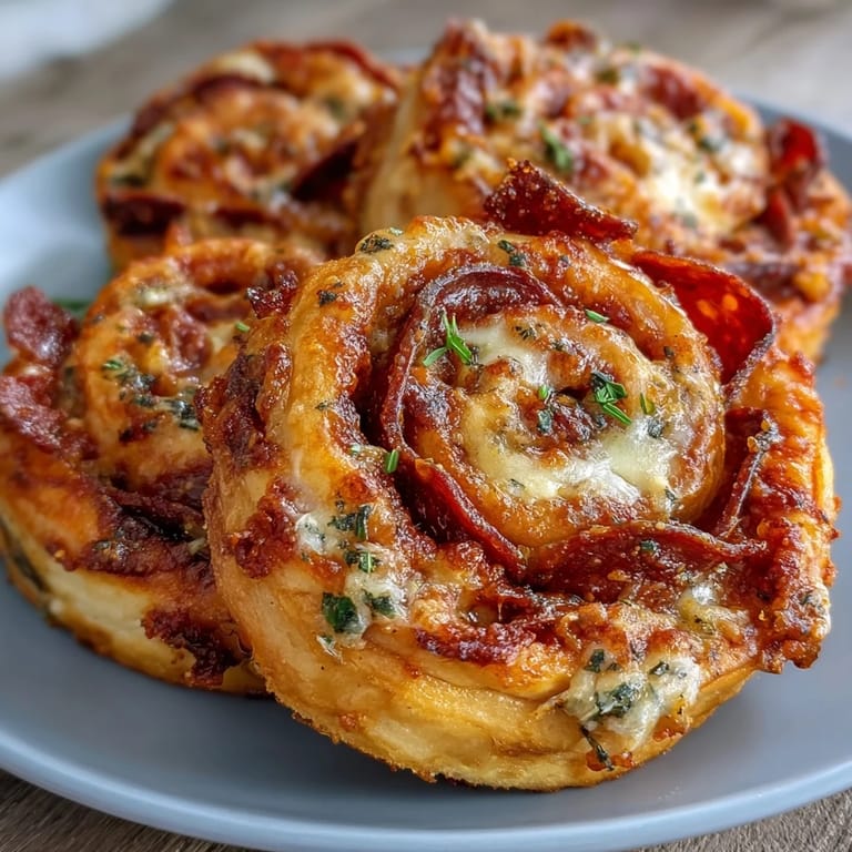 Warm, cheesy Pizza Pinwheels spiral with zesty sauce, melted mozzarella, and savory pepperoni—ideal appetizer for any occasion.