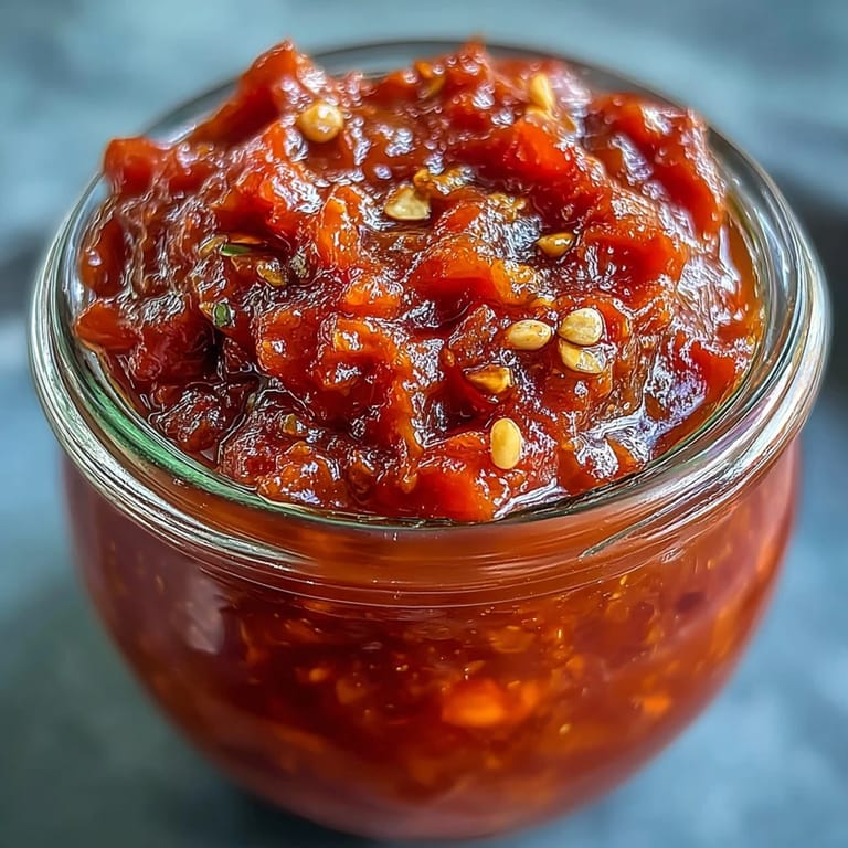 Smooth, spicy fermented hot sauce made from chili peppers, bell pepper, and garlic, perfect for drizzling over your favorite dishes.