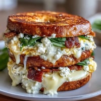Fluffy protein-packed breakfast sandwiches on hearty whole wheat bagels with melty cheese and fresh spinach — perfect for quick mornings.